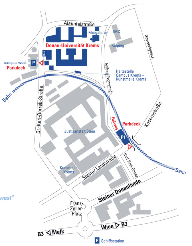 anfahrtsplan parkgarage krems